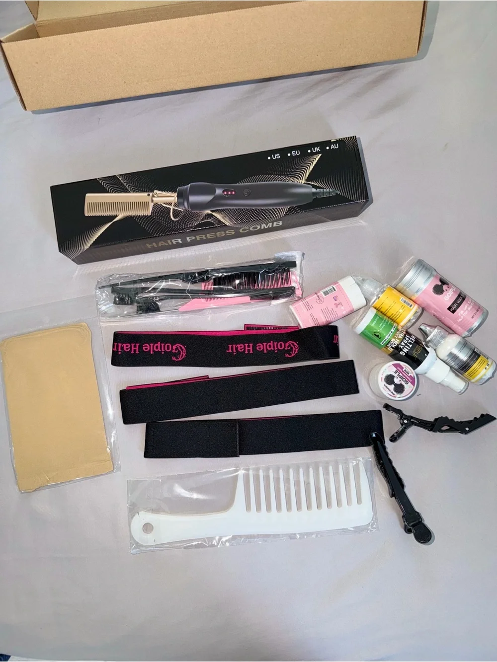 Goiple Women’s Hair Styling Kit with Pink & White Wax Sticks
